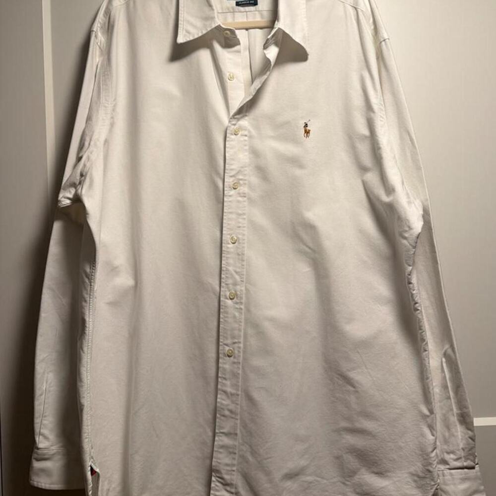 White polo ralph lauren button up